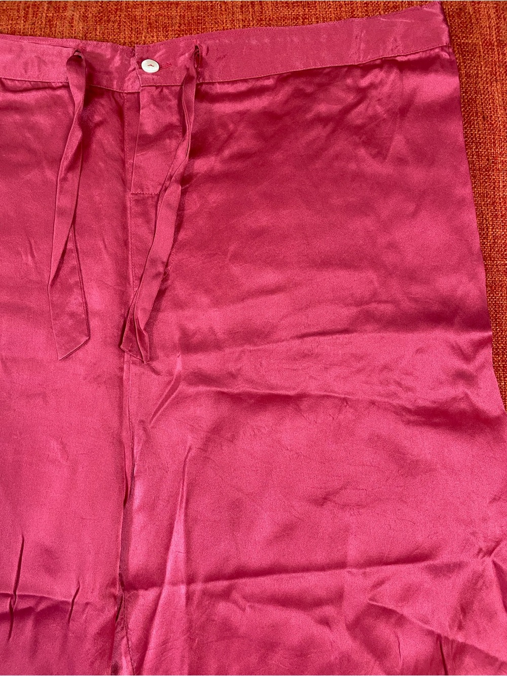 VTG Nordstroms Lingerie Rose Pink Silk Pajamas Set Top Pants Bottoms - Picture 13 of 15